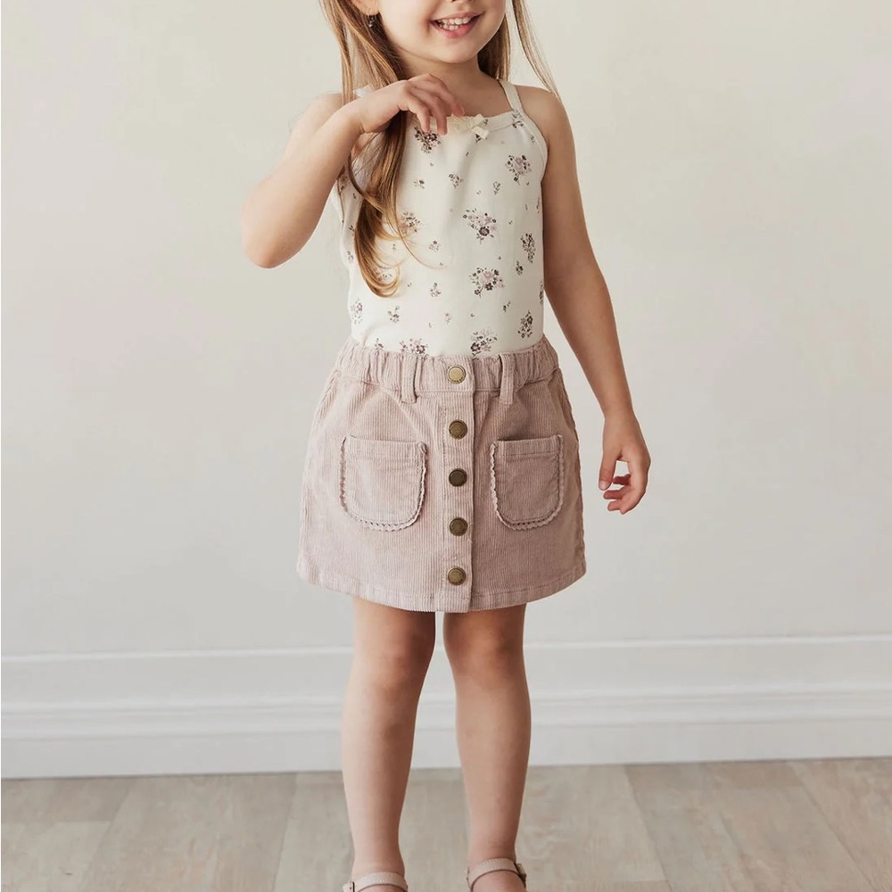 Jamie Kay Tan Elodie cord skirt dusky rose 1y